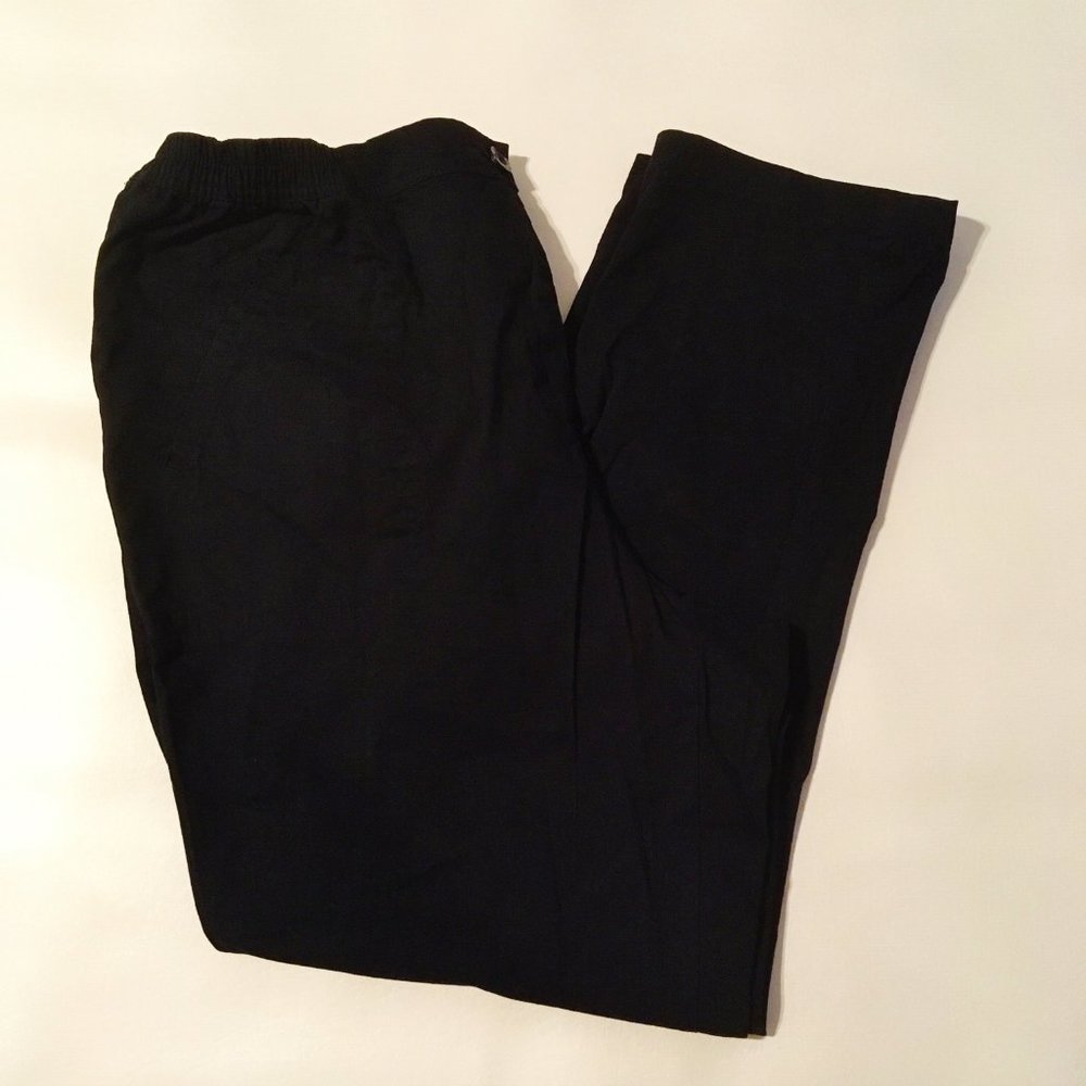 Woman Within Pants Black Straight Leg Cotton Blend Pockets Size 22 New